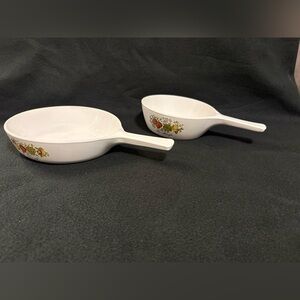 Vintage Floral White Ceramic Dishes Corningware